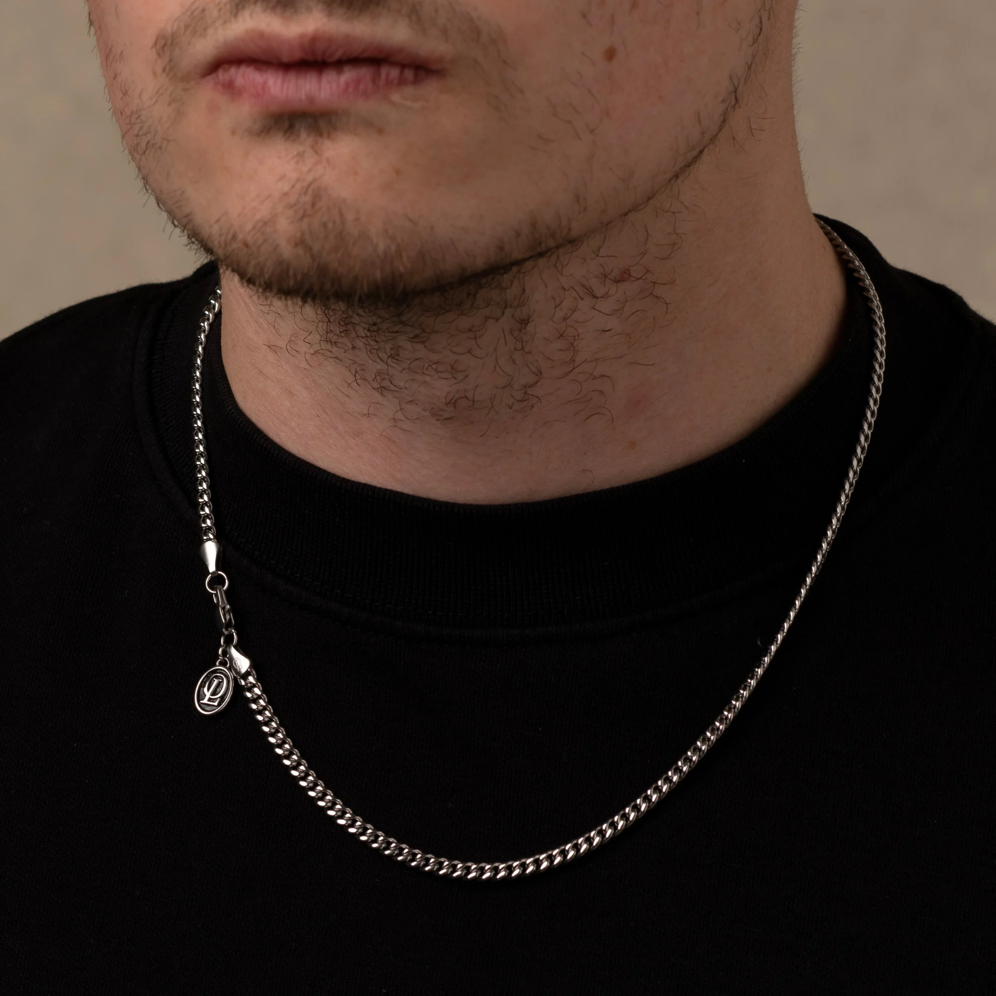 4mm Cuban Chain Necklace Silver - Image 5