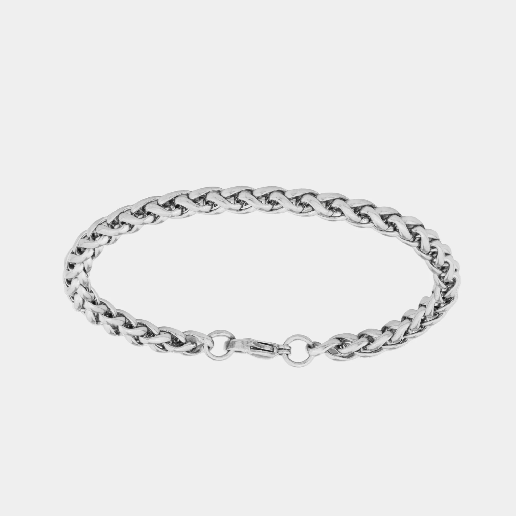 5mm Wheat Bracelet Silver - Image 2