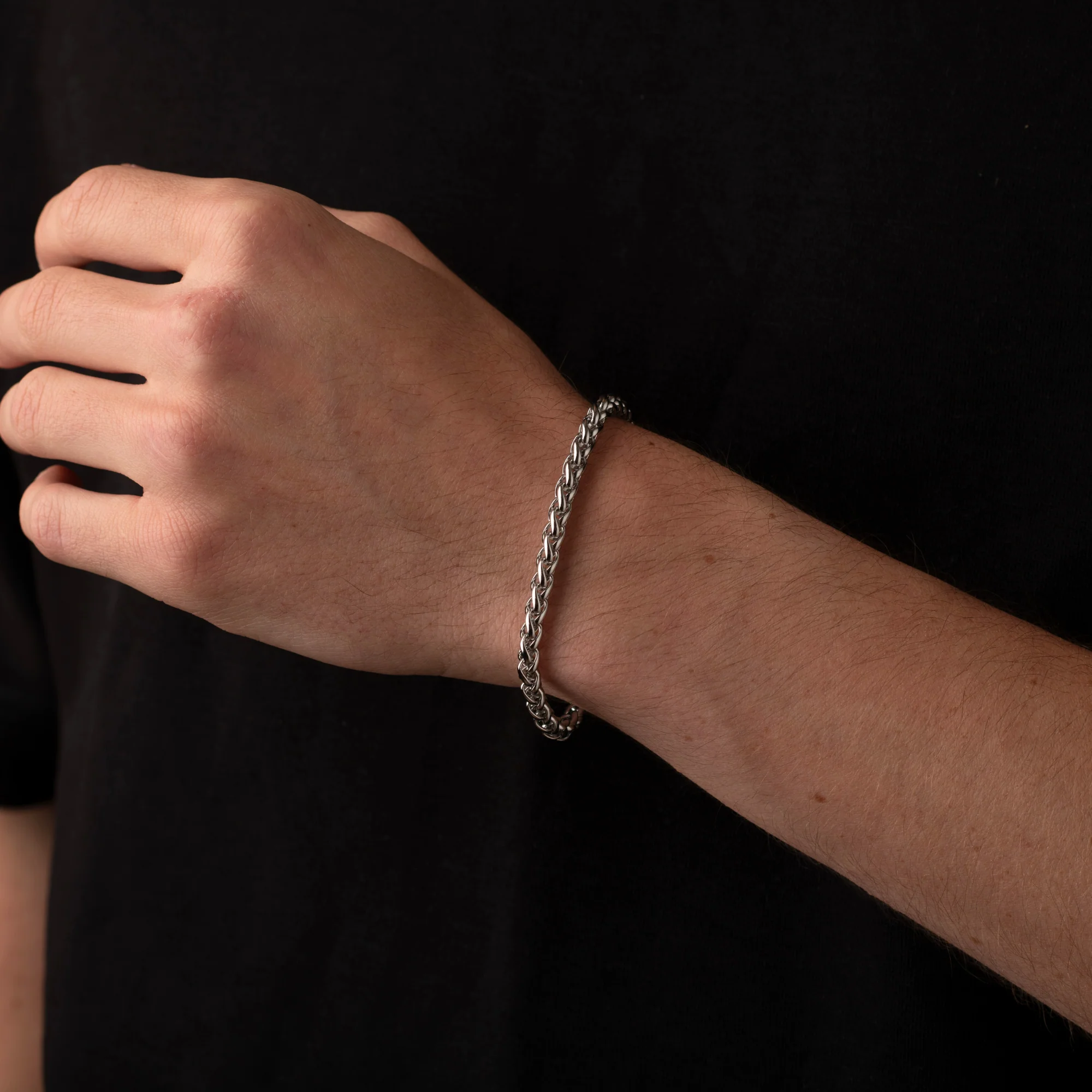5mm Wheat Bracelet Silver - Image 3