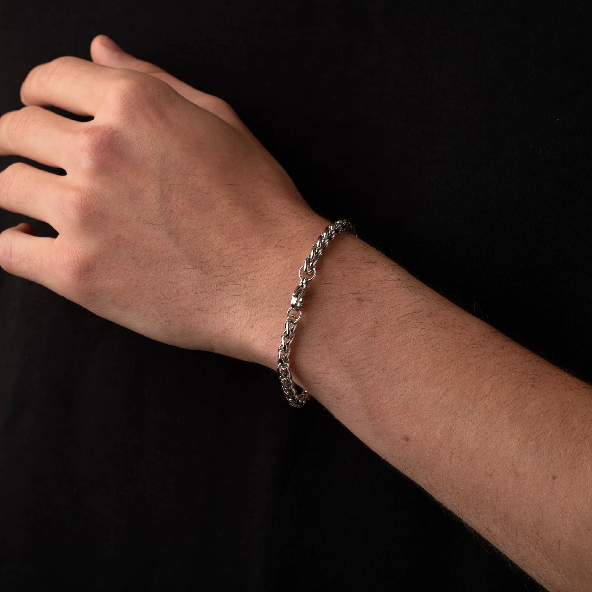 5mm Wheat Bracelet Silver - Image 4