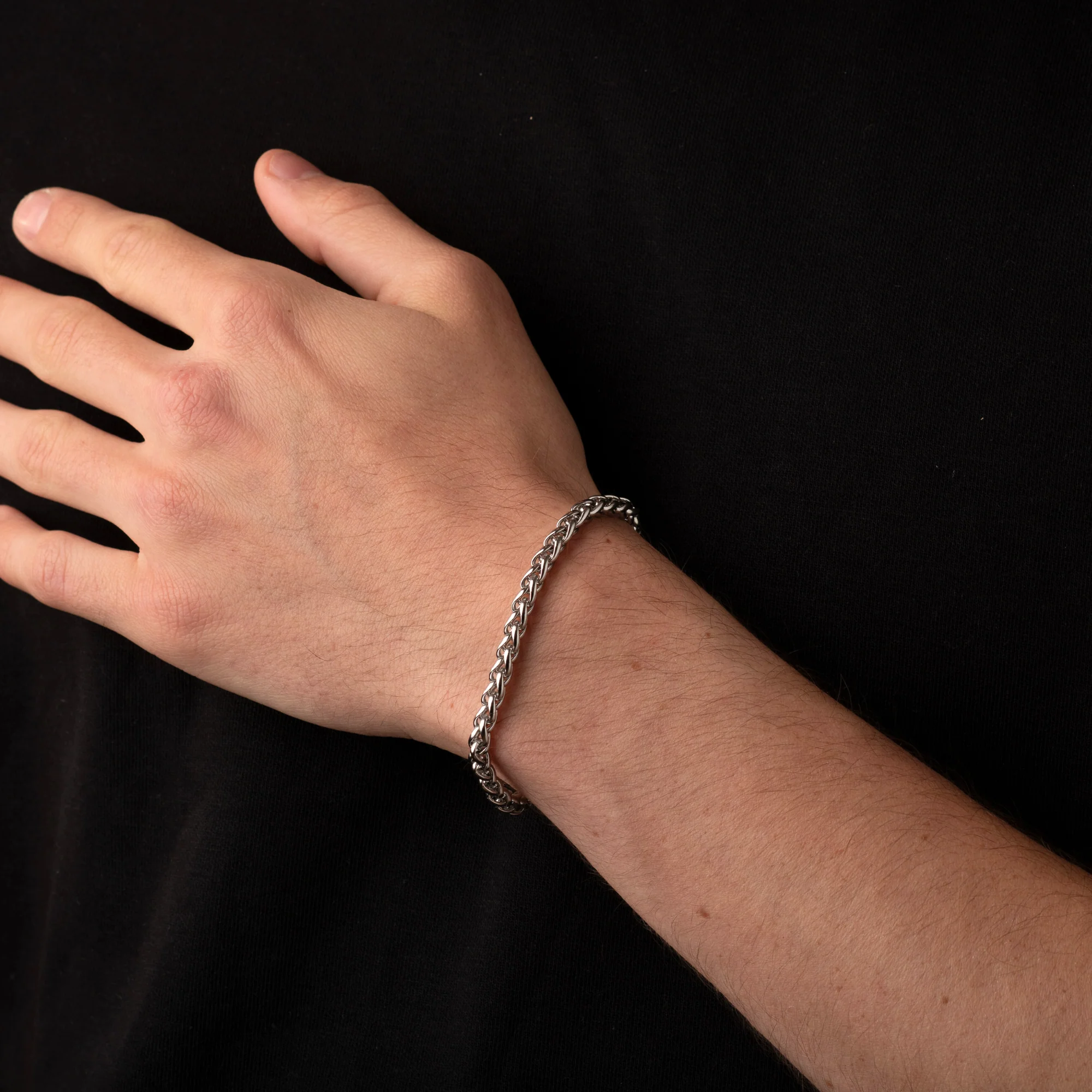 5mm Wheat Bracelet Silver - Image 5