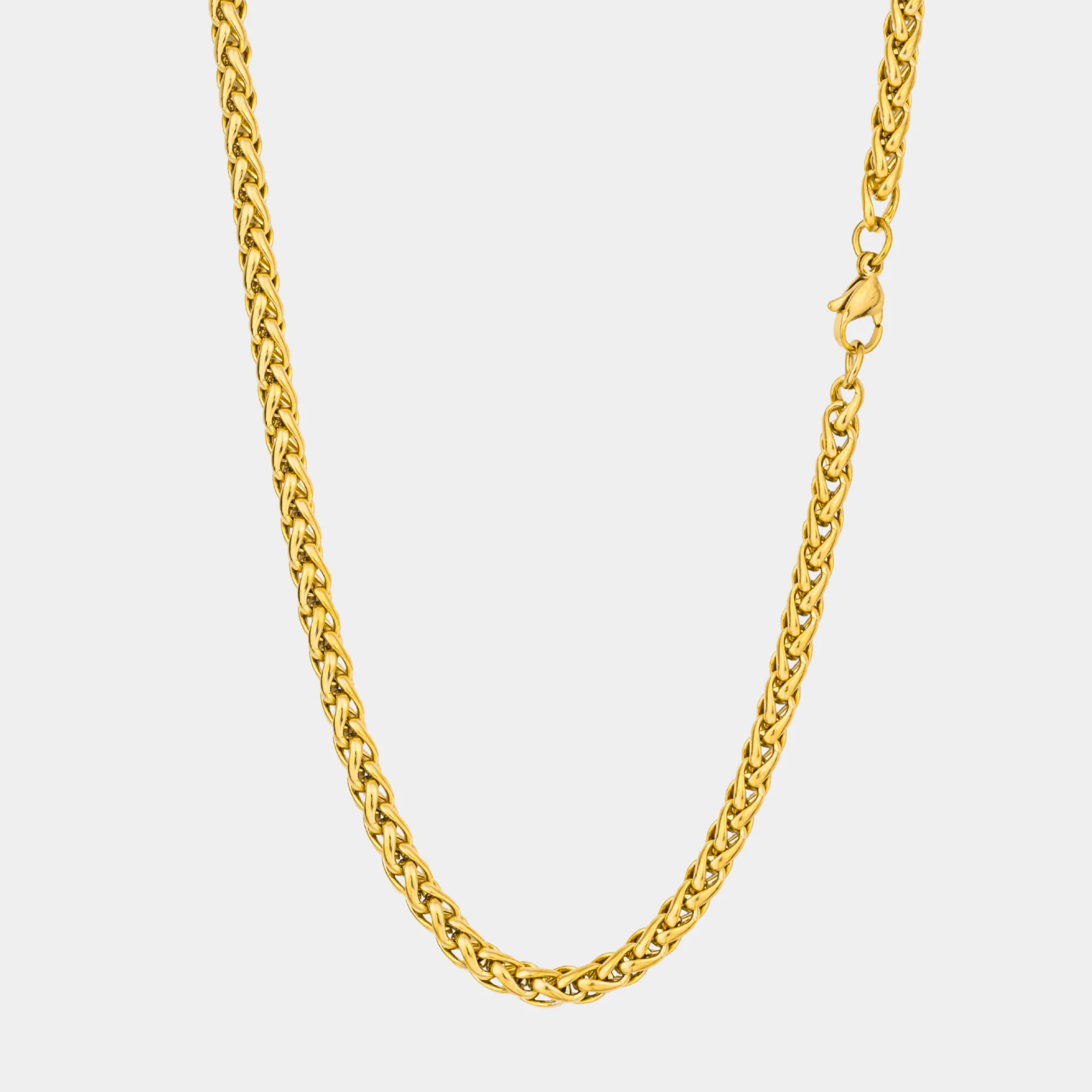 5mm Wheat Chain Necklace Gold - Image 2