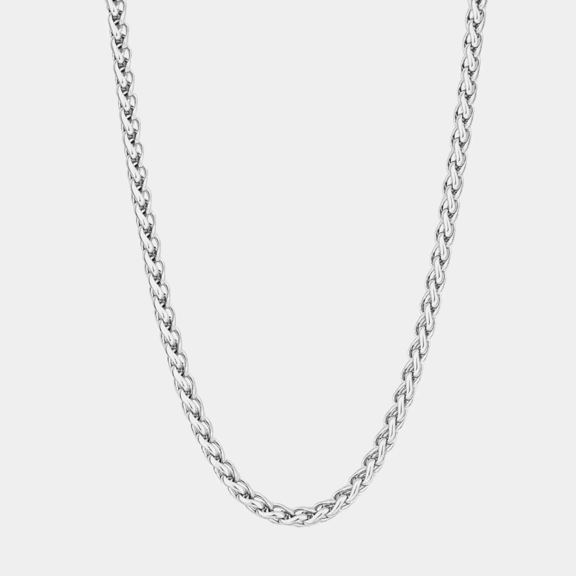 5mm Wheat Chain Necklace Silver
