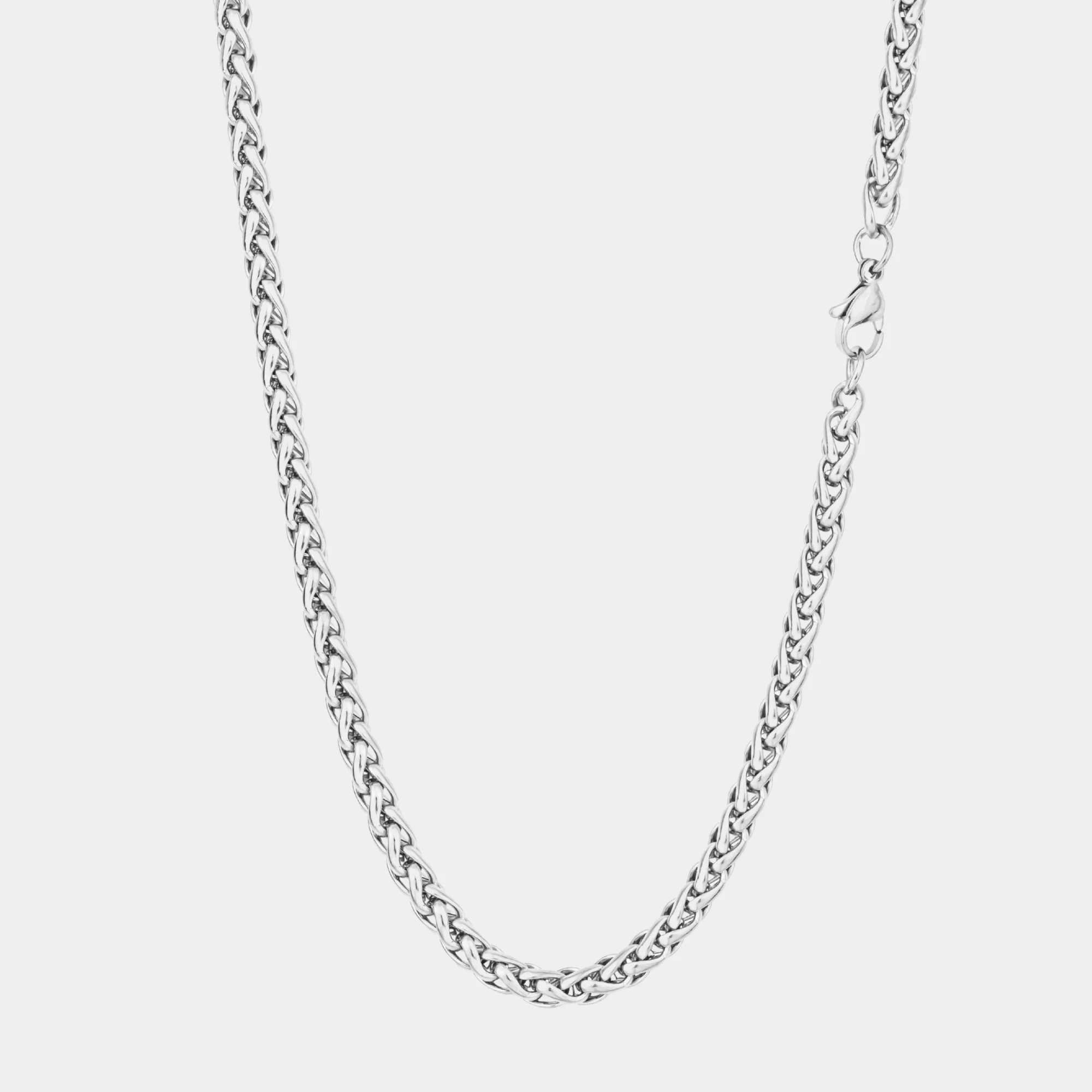 5mm Wheat Chain Necklace Silver - Image 2
