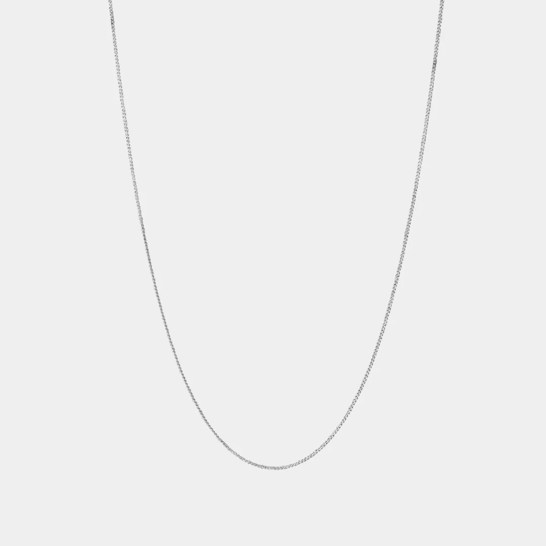 925 Italian Silver 1mm Curb Necklace
