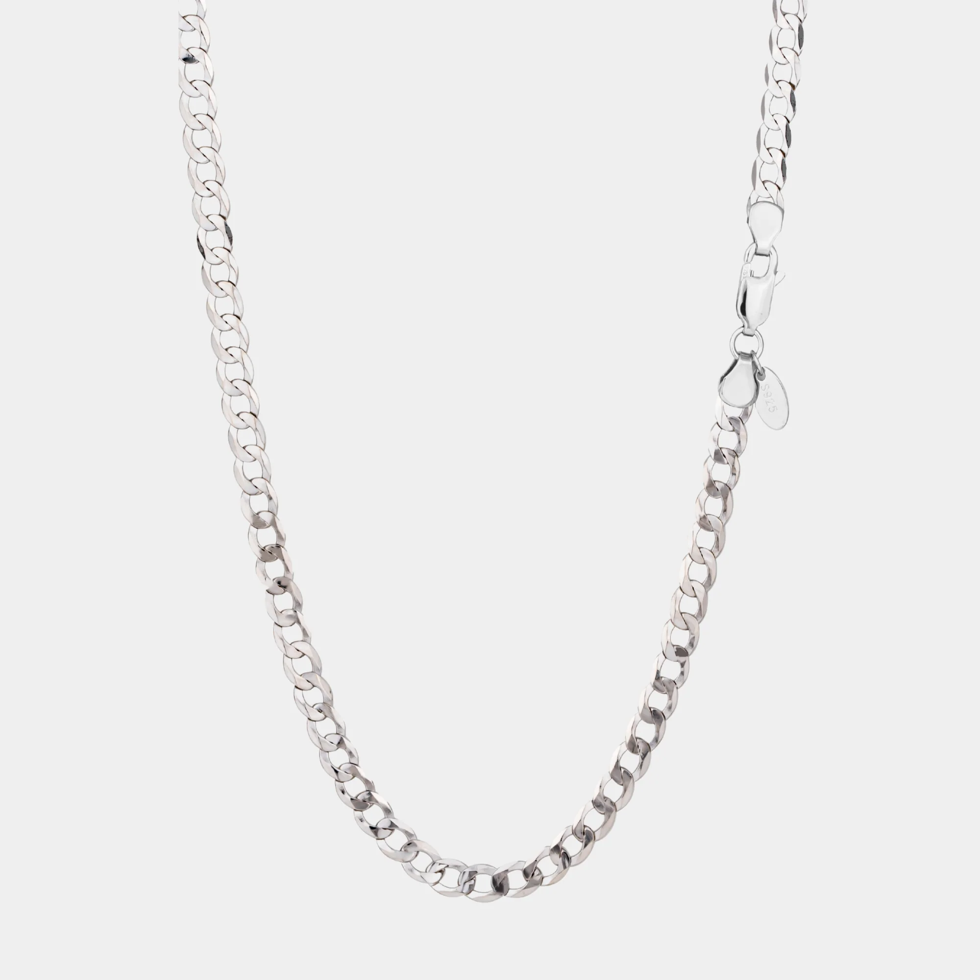 925 Italian Silver 5mm Curb Necklace - Image 2