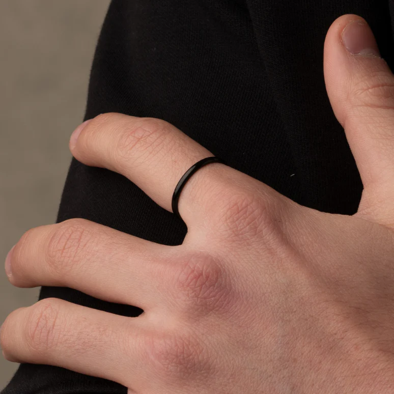 Black Simple Ring 2MM - Image 4