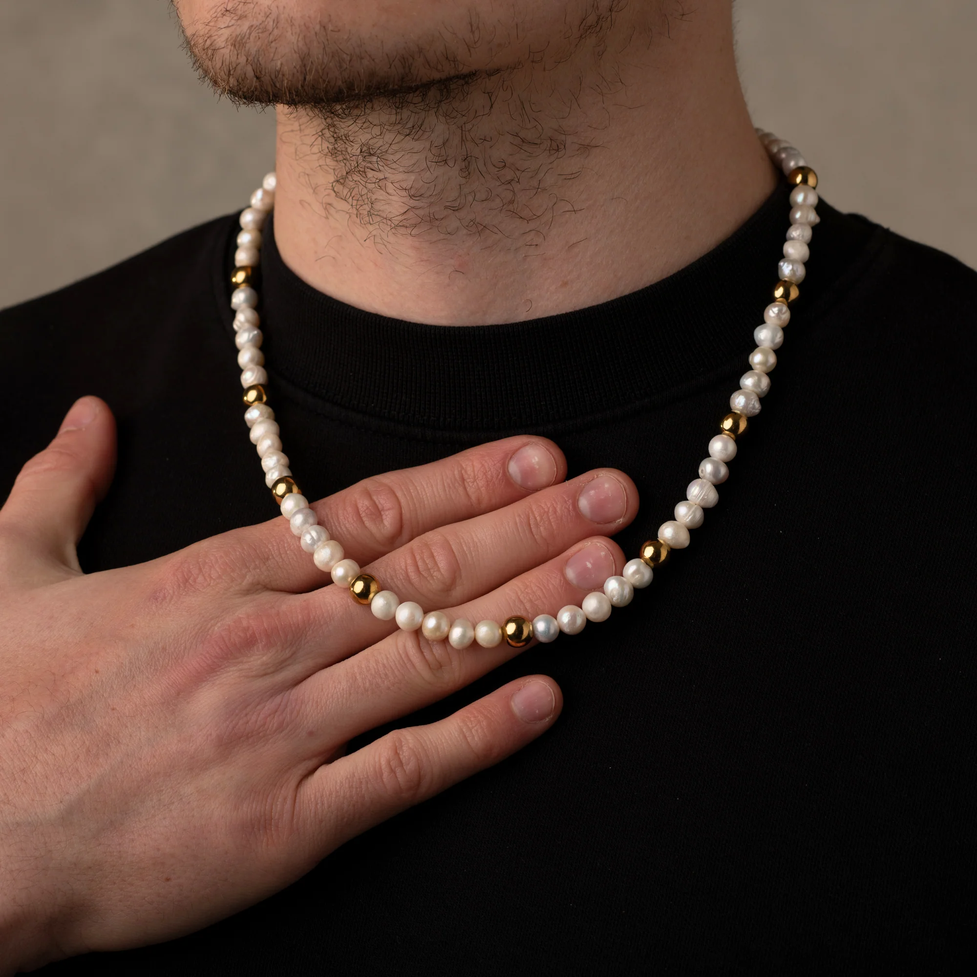 Gold Bead Pearls Necklaces - Image 3