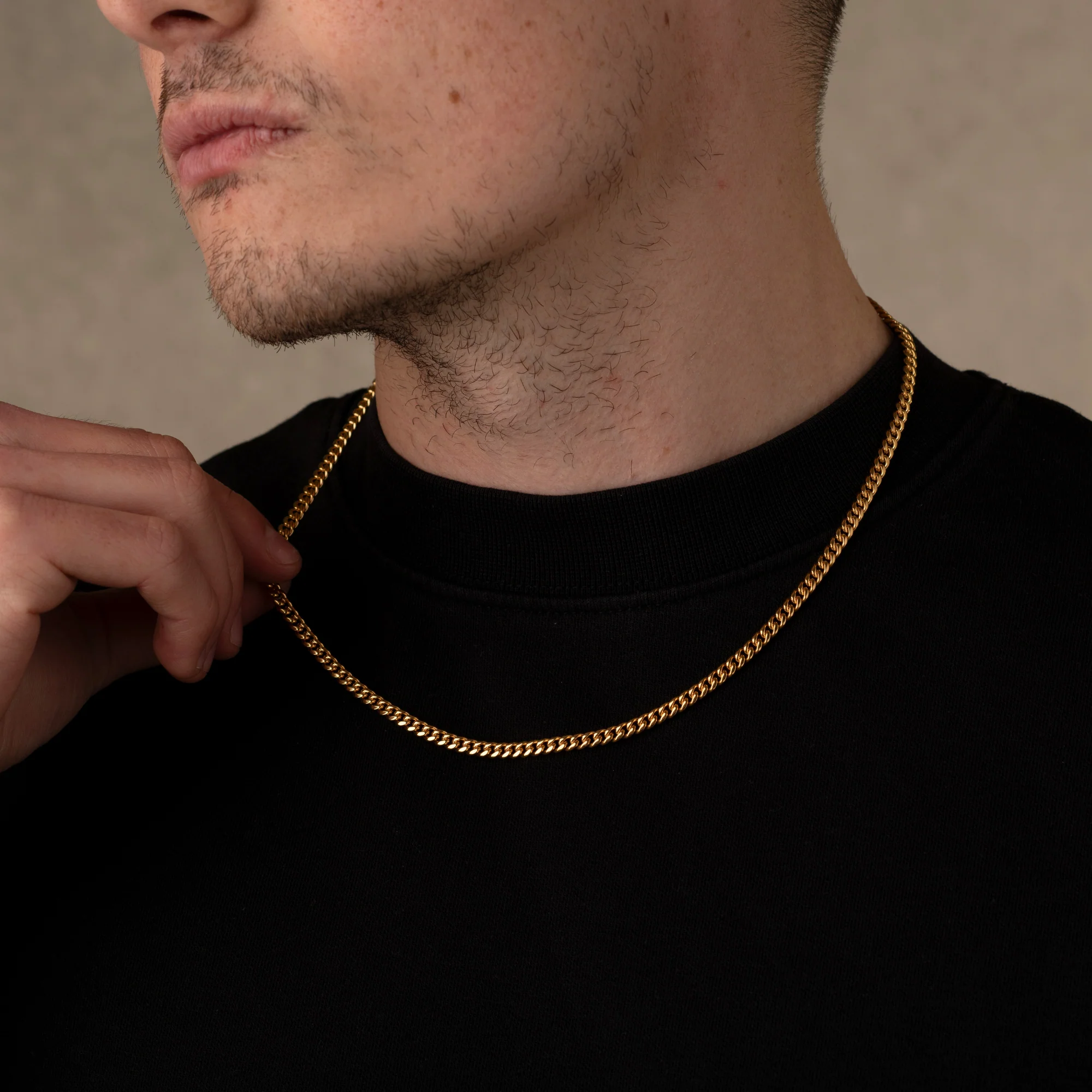 Gold Cuban Chain Necklace 5MM - Image 4