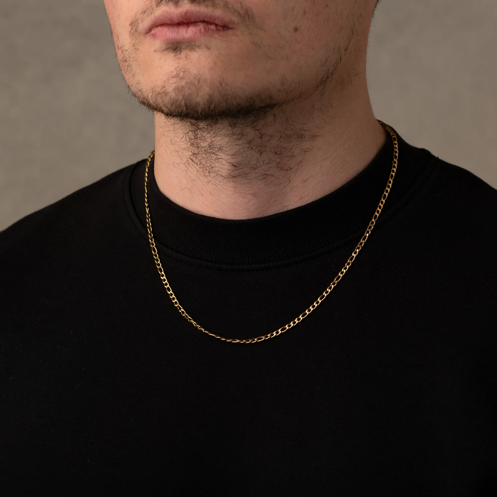 Gold Figaro Chain Necklace 3MM - Image 4