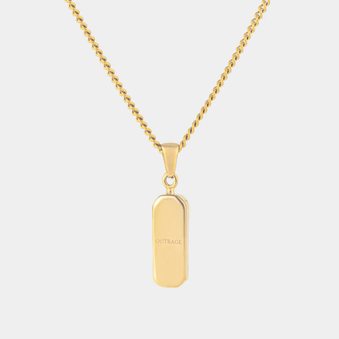 Gold Malachite Stone Necklace Pendant - Image 2