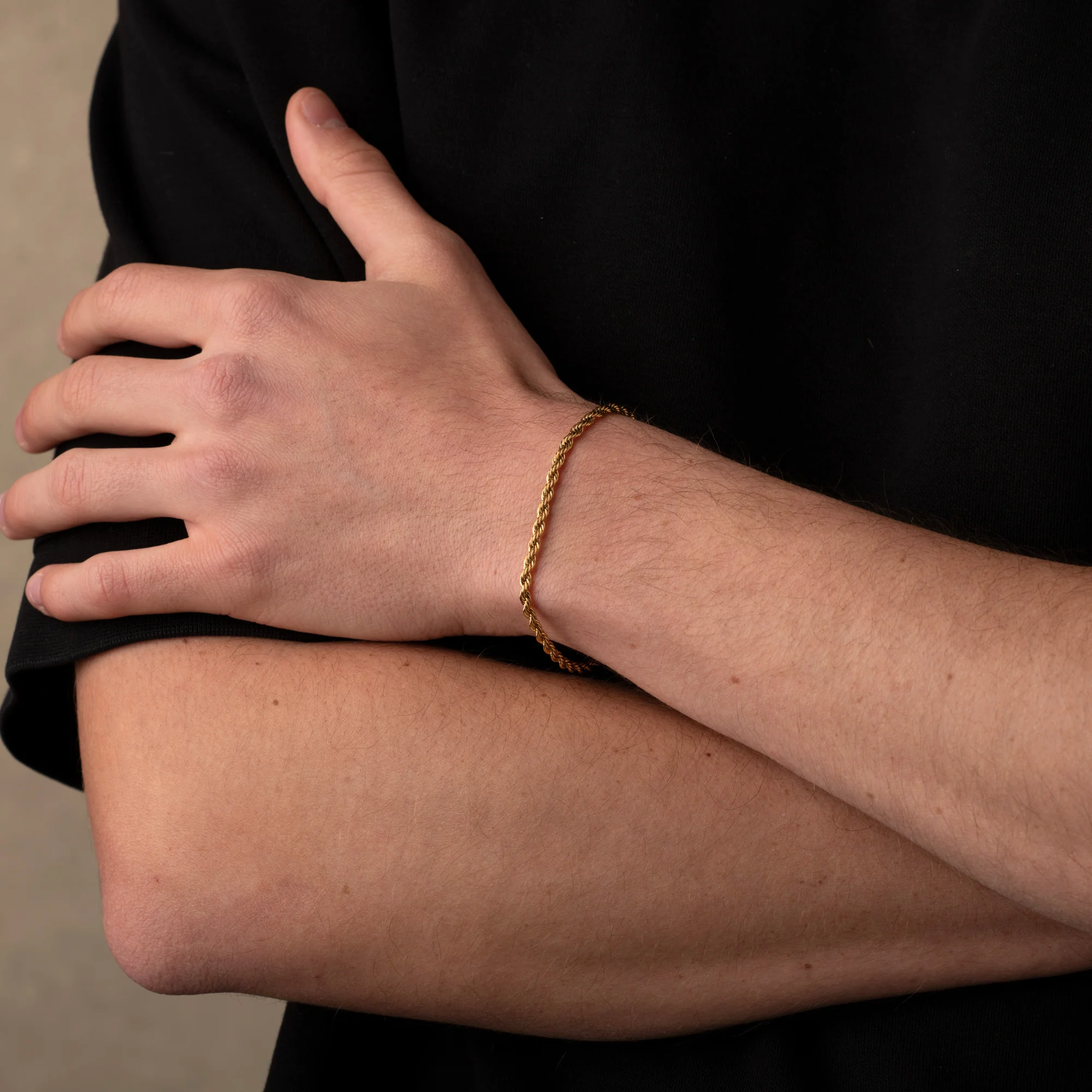 Gold Rope Chain Bracelet 2mm - Image 4
