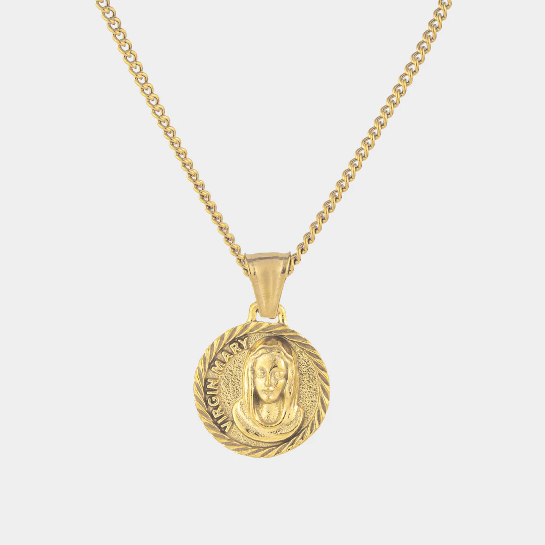 Gold St Mary Necklace Pendant