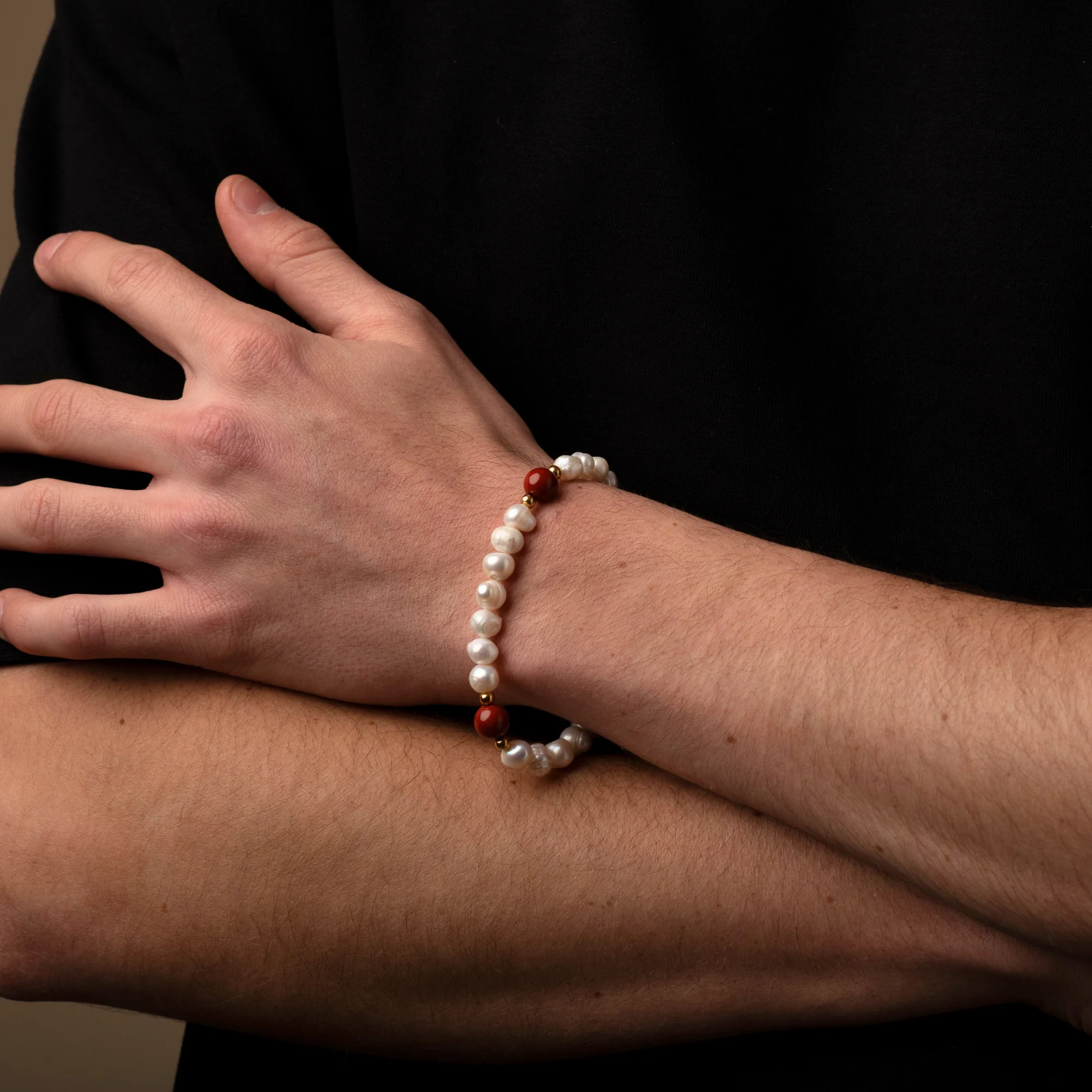 Jasper Stone Pearls Bracelet - Image 3