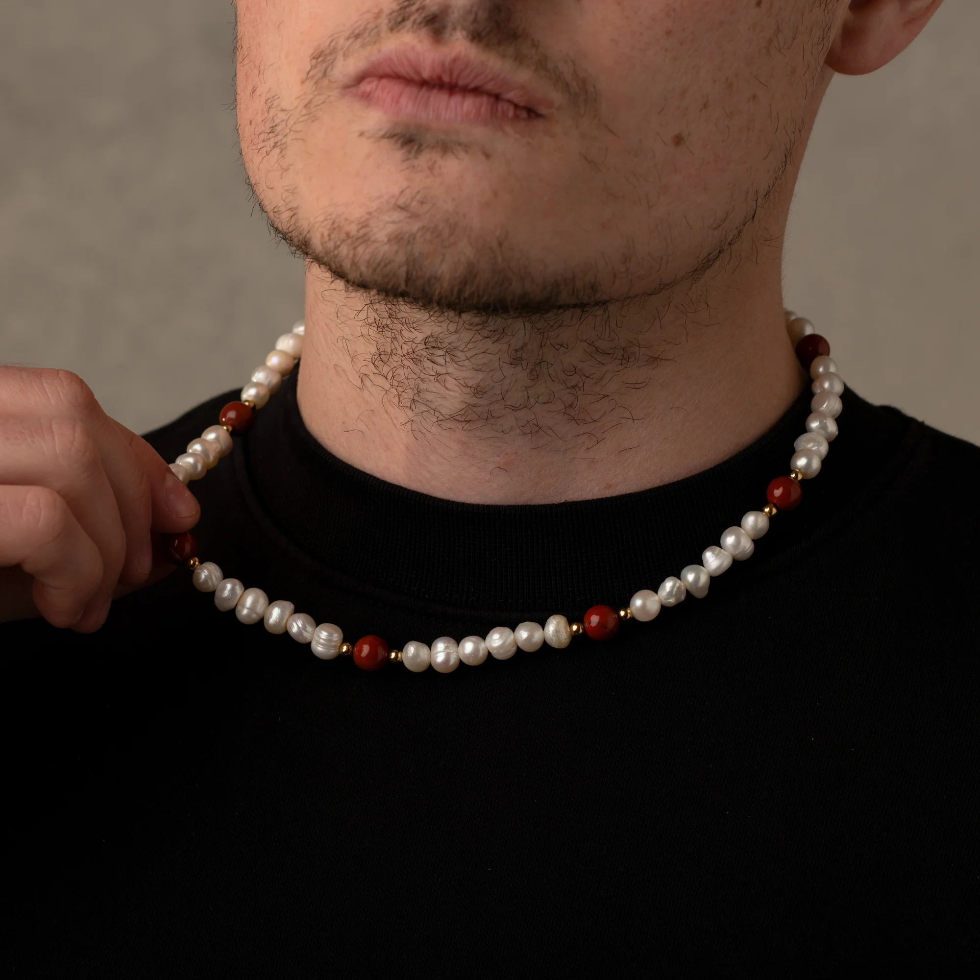 Jasper Stone Pearls Necklaces - Image 2