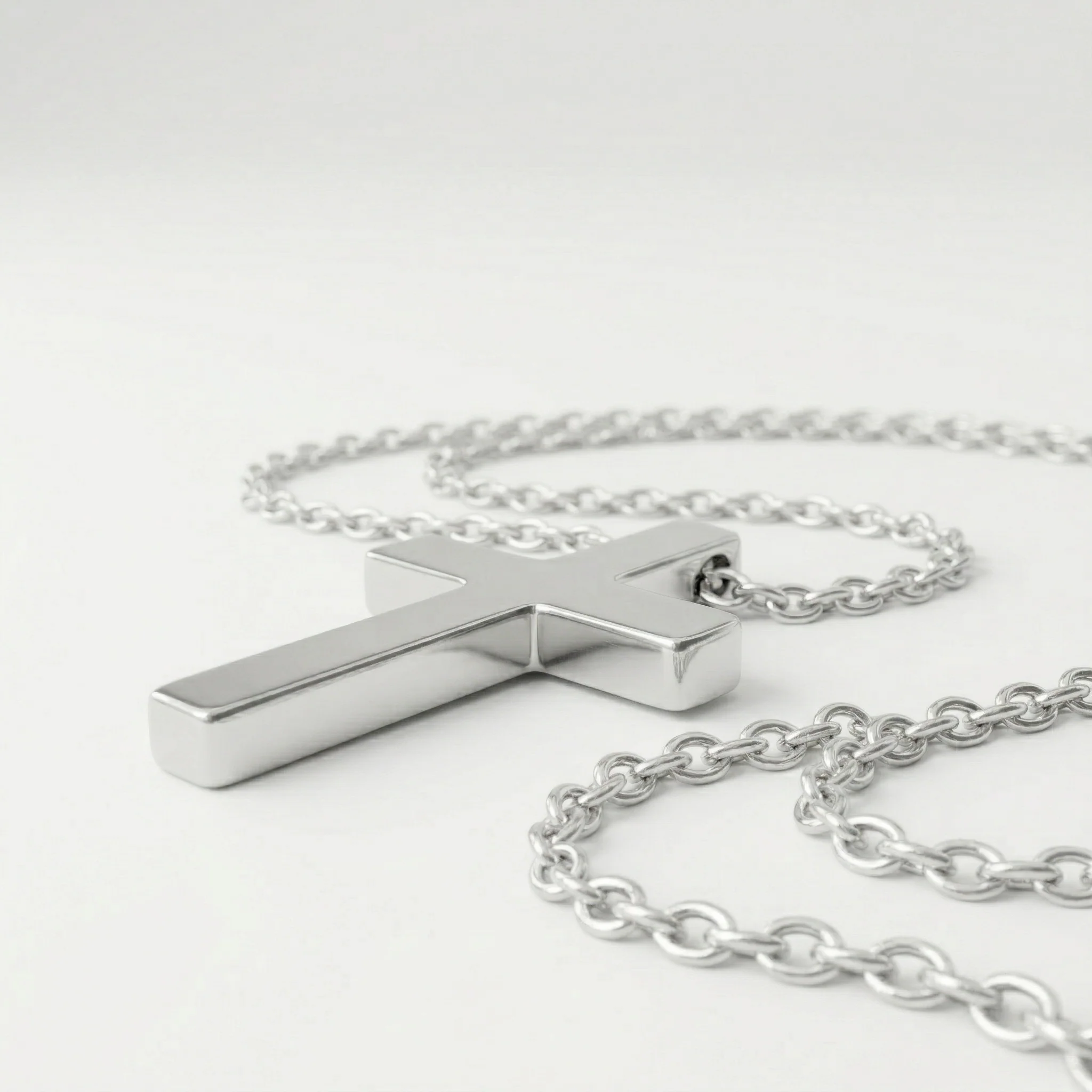 Silver Cross Necklace Pendant - Image 2