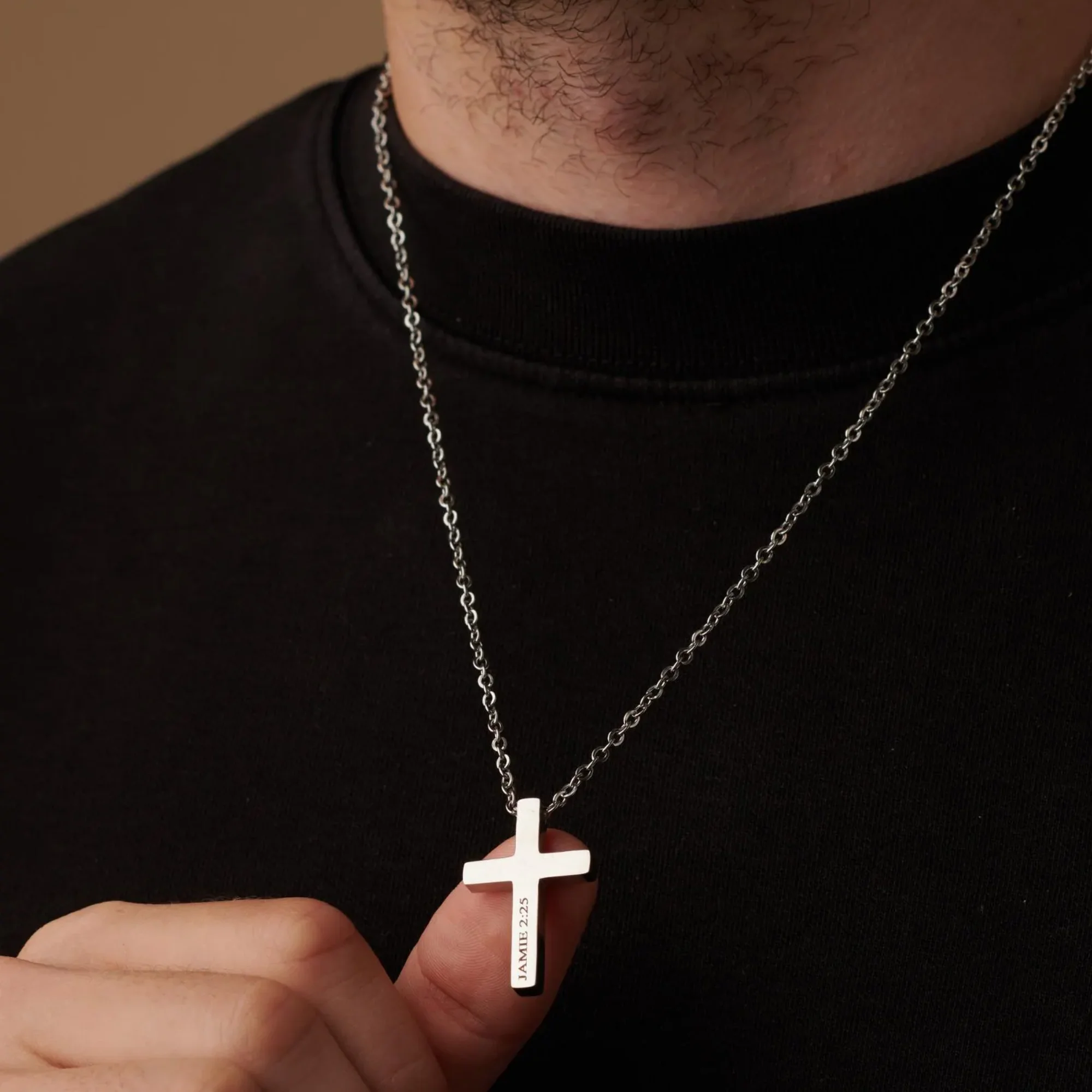 Silver Cross Necklace Pendant - Image 4