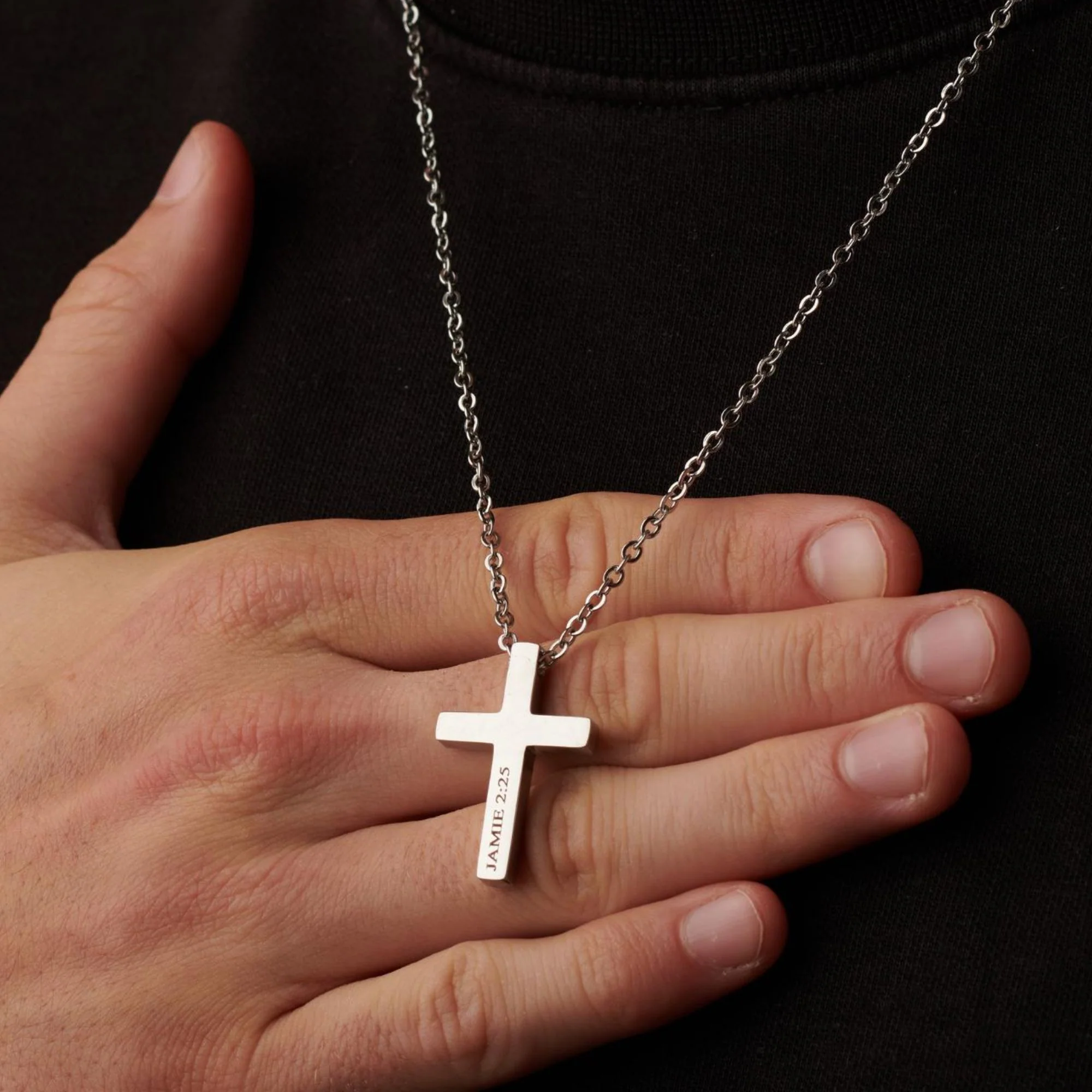 Silver Cross Necklace Pendant - Image 6