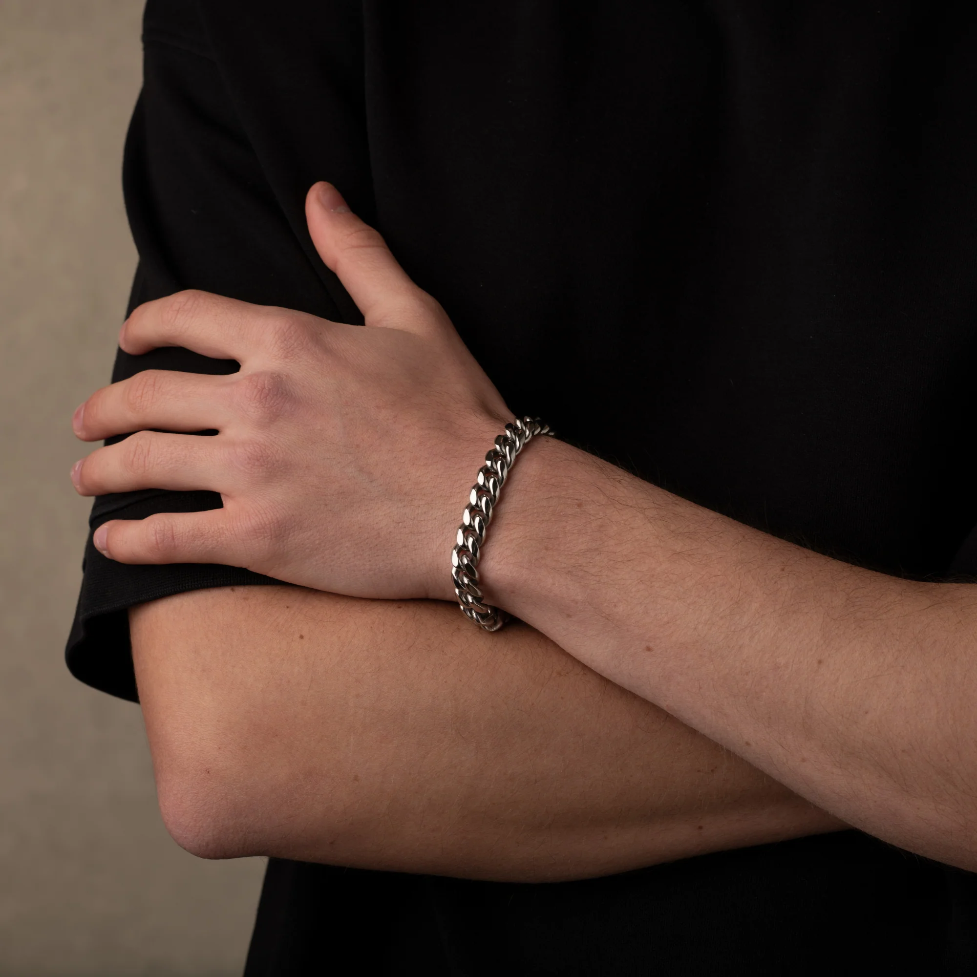 Silver Cuban Chain Bracelet 10MM - Image 6