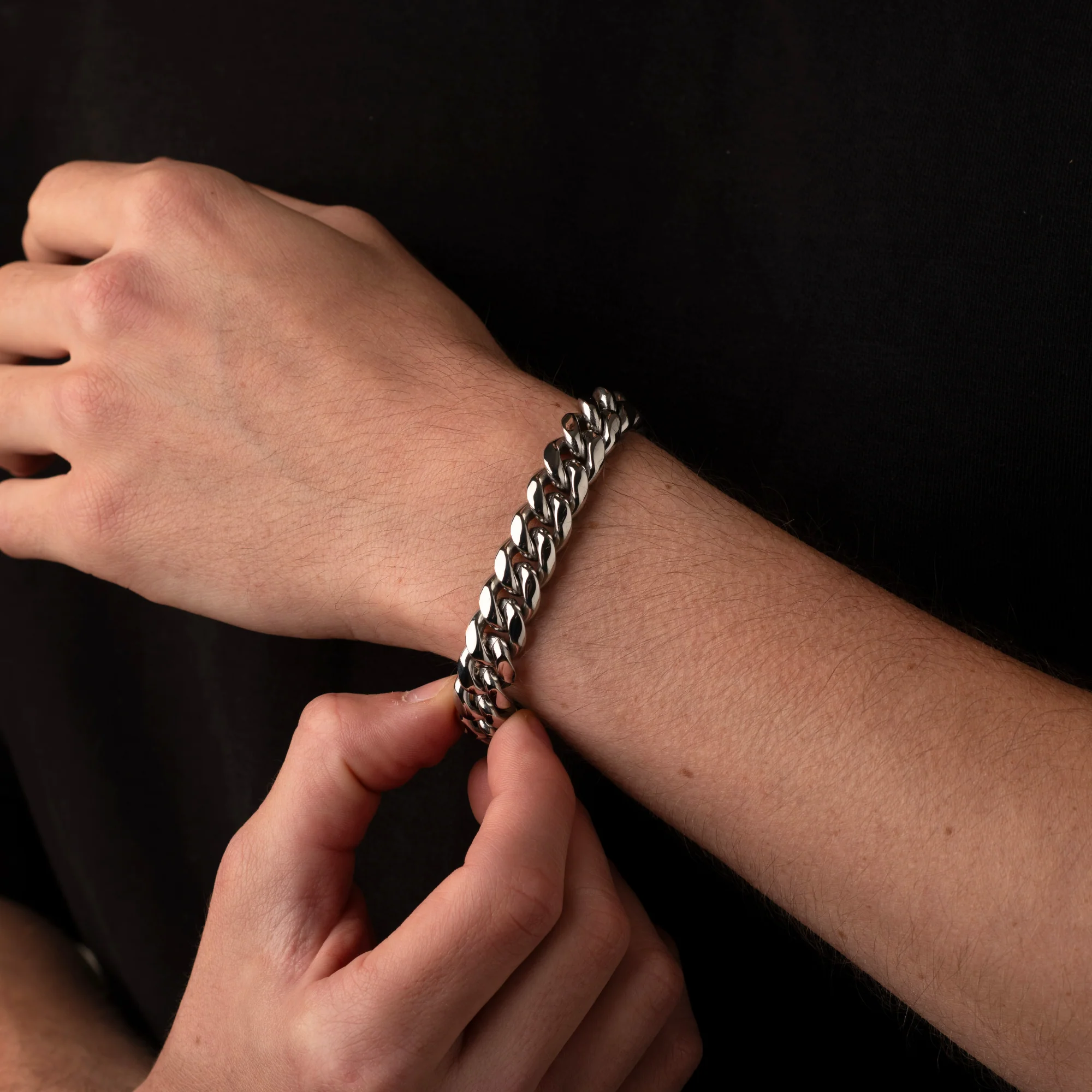 Silver Cuban Chain Bracelet 12MM - Image 3