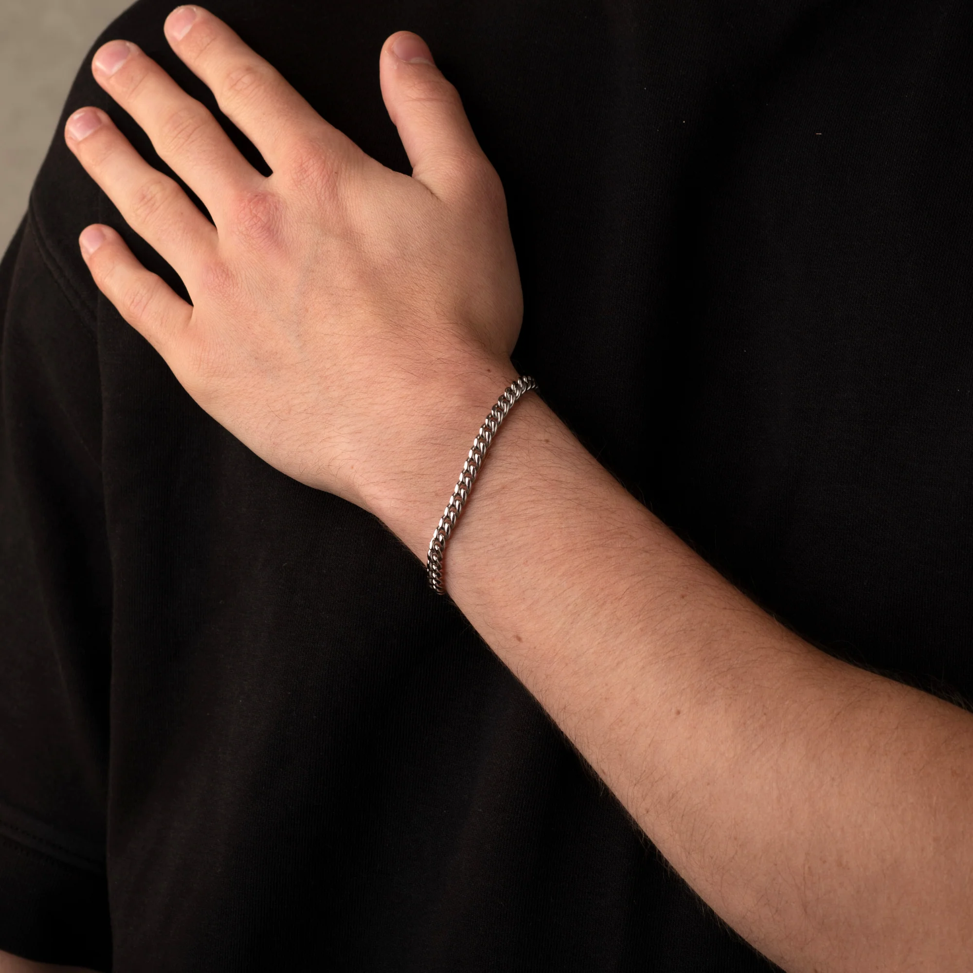 Silver Cuban Chain Bracelet 4MM - Image 3
