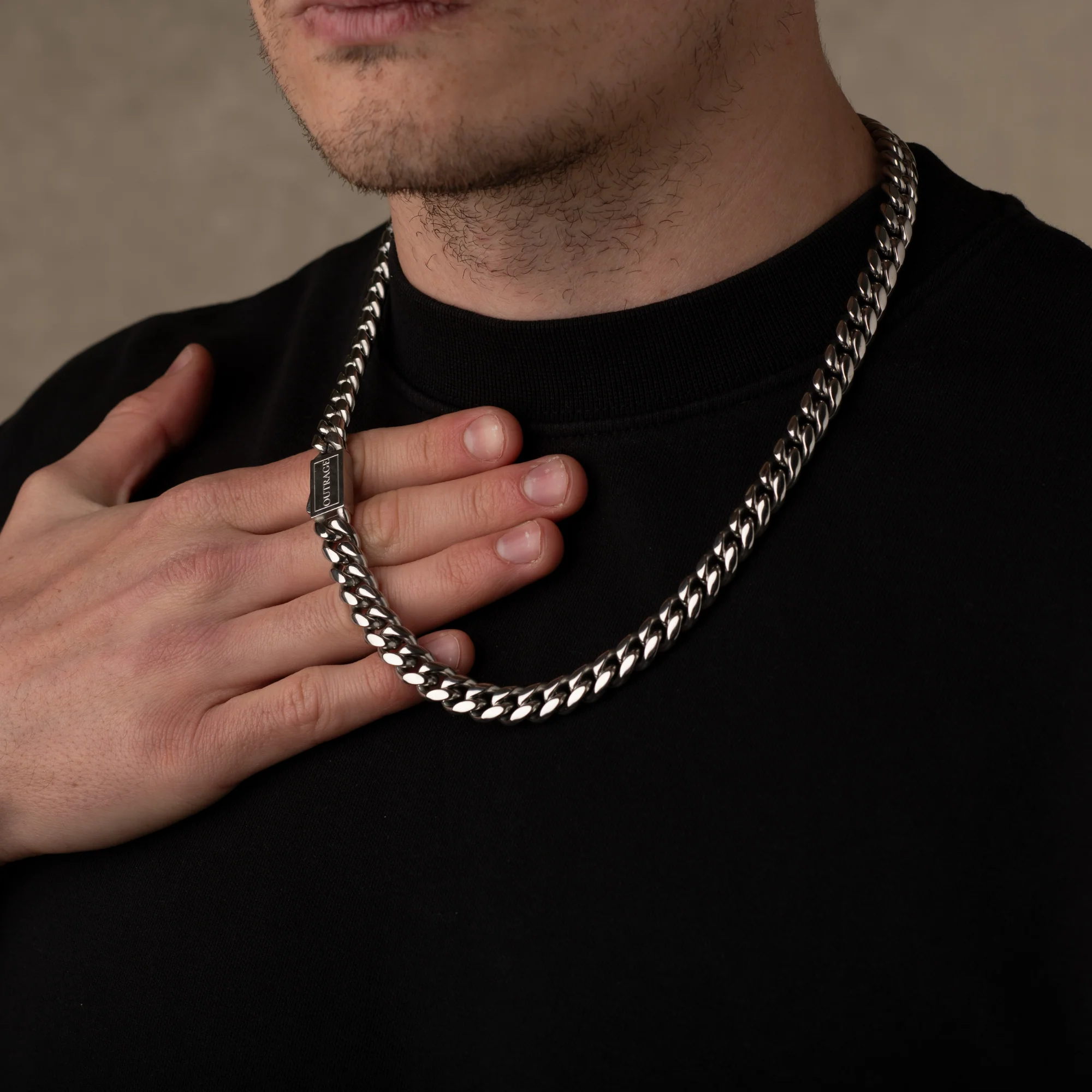 Silver Cuban Chain Necklace 10MM - Image 5
