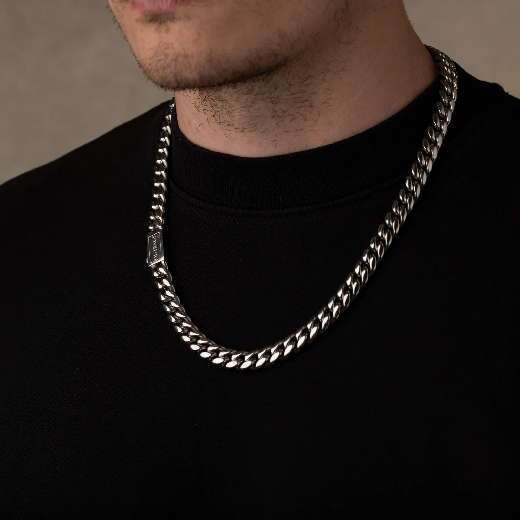 Silver Cuban Chain Necklace 10MM - Image 6