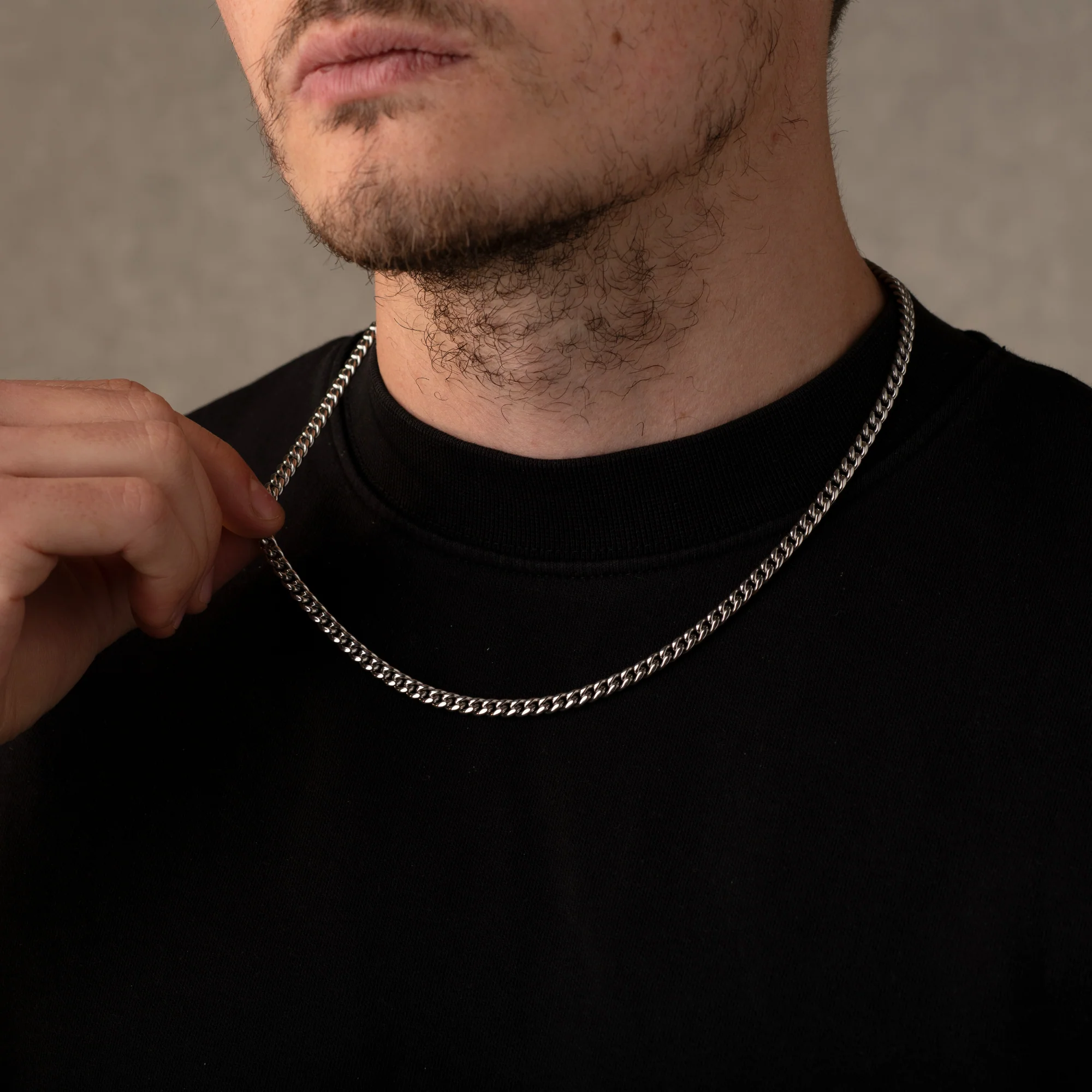 Silver Cuban Chain Necklace 5MM - Image 4