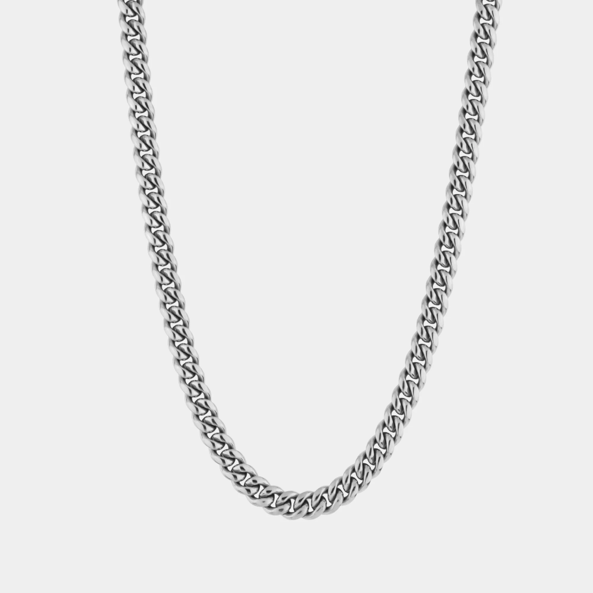 Silver Cuban Chain Necklace 8MM - Image 2