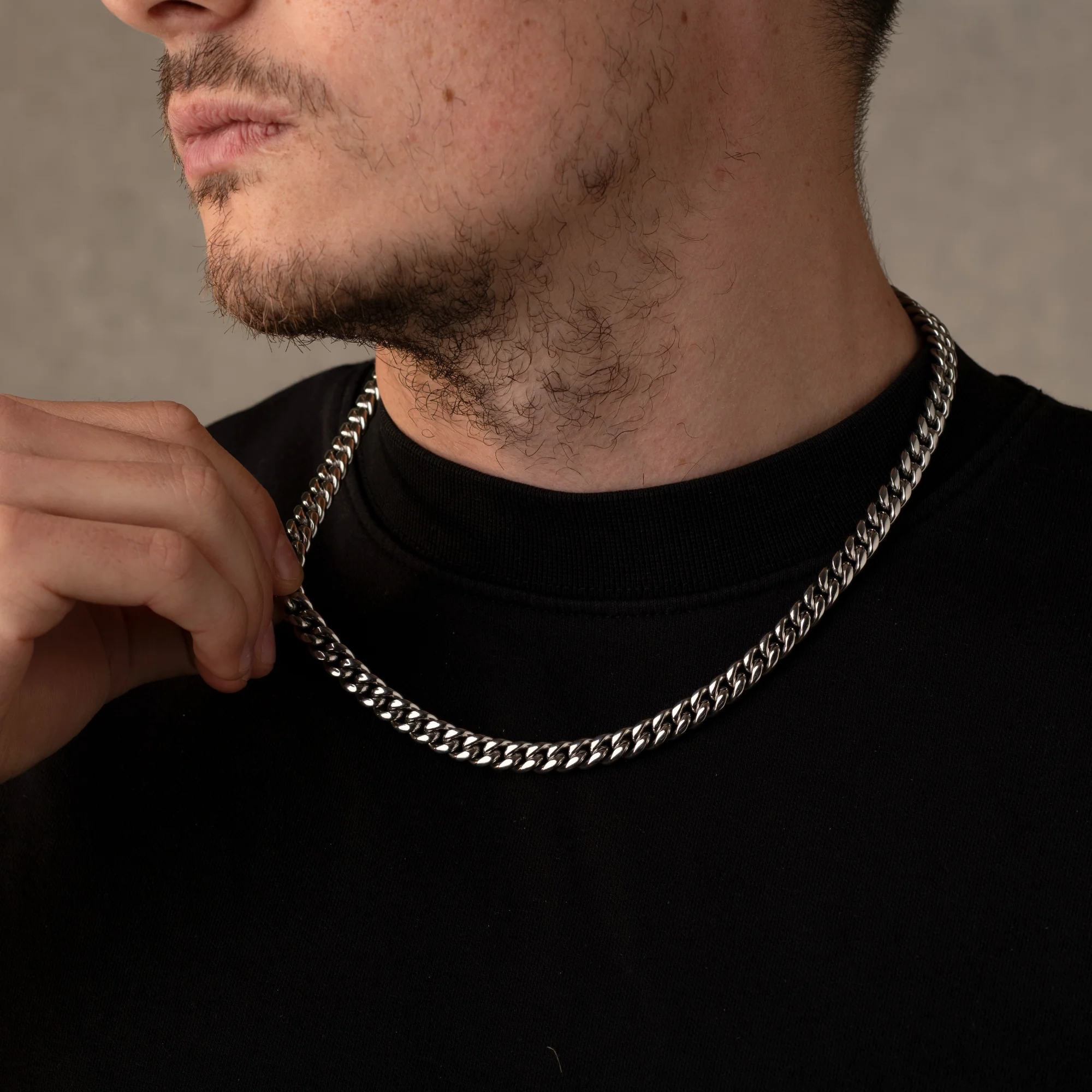 Silver Cuban Chain Necklace 8MM - Image 3