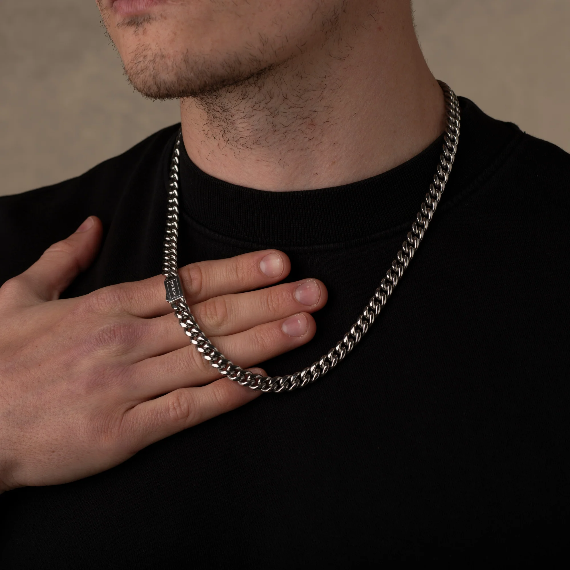 Silver Cuban Chain Necklace 8MM - Image 6