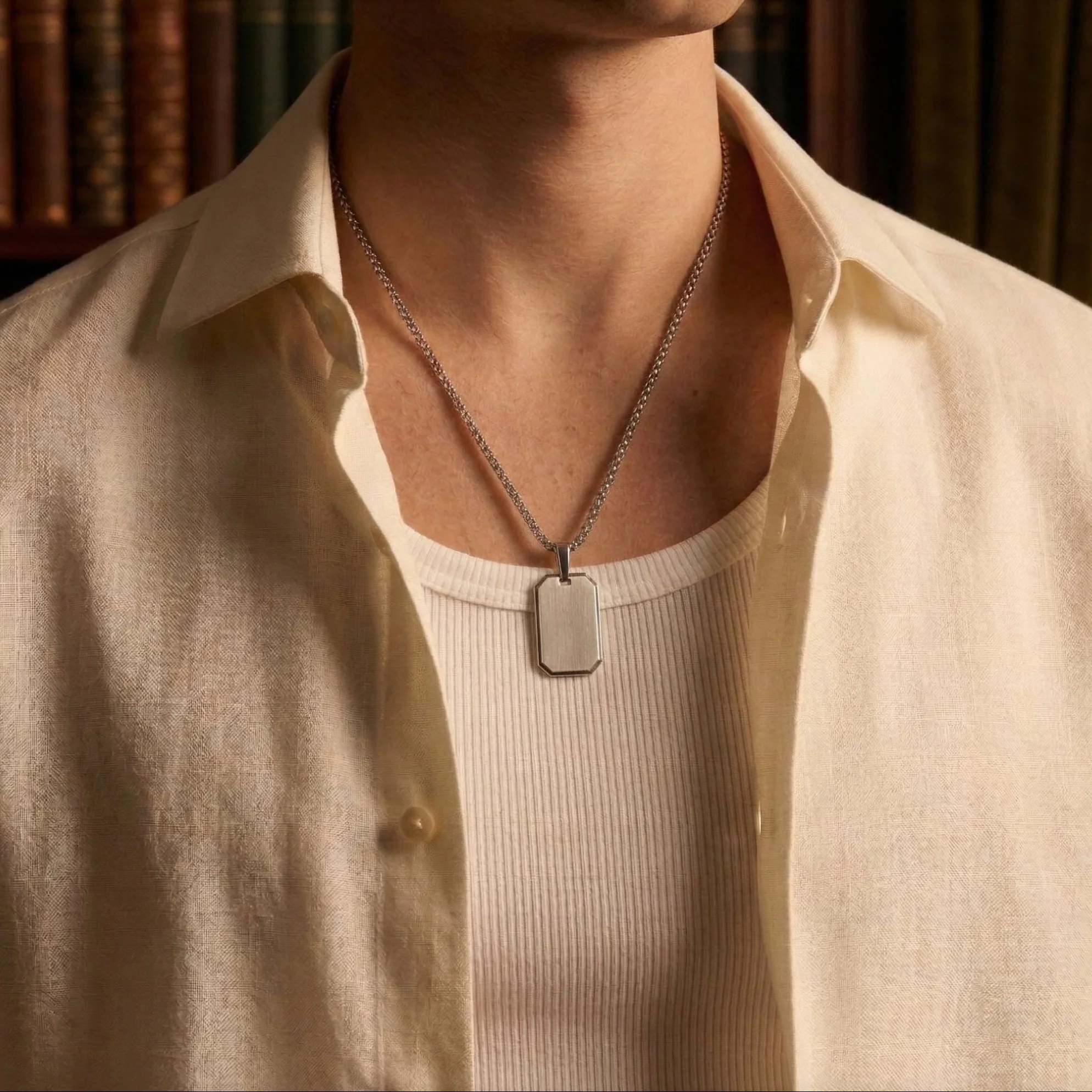 Silver Dog Tag Necklace Pendant - Image 3