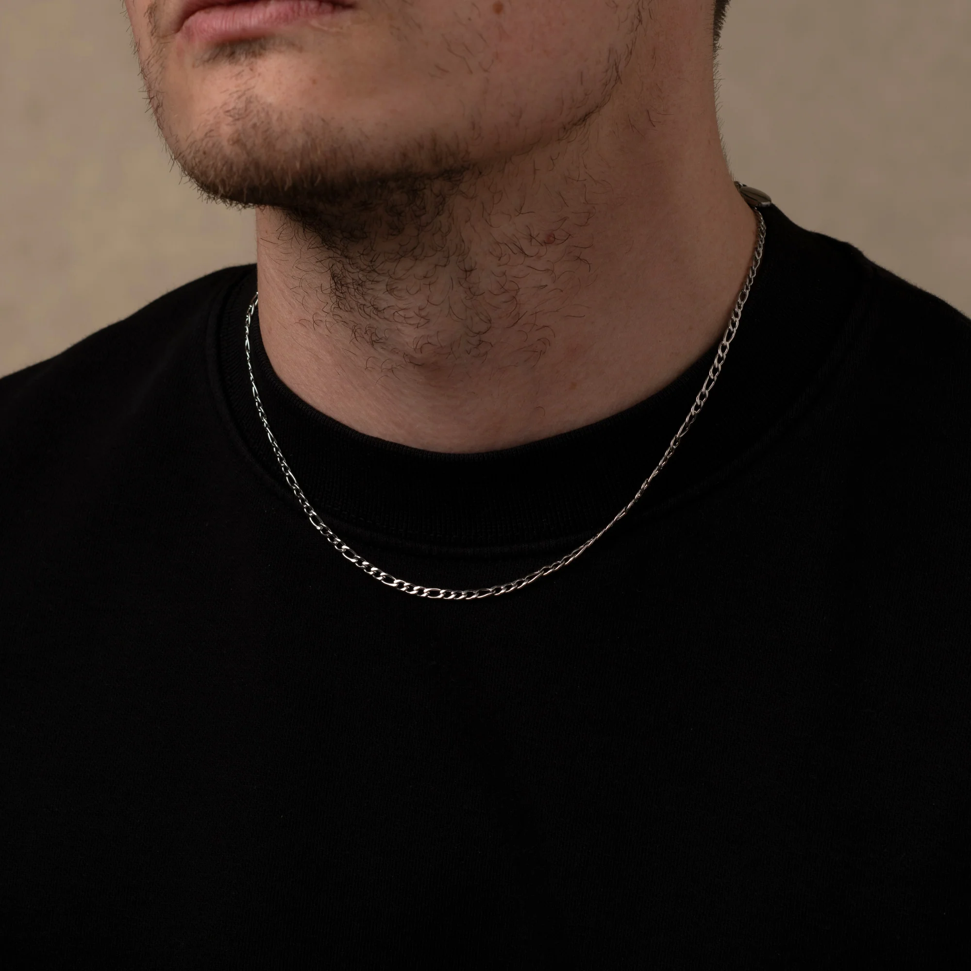Silver Figaro Chain Necklace 3MM - Image 3
