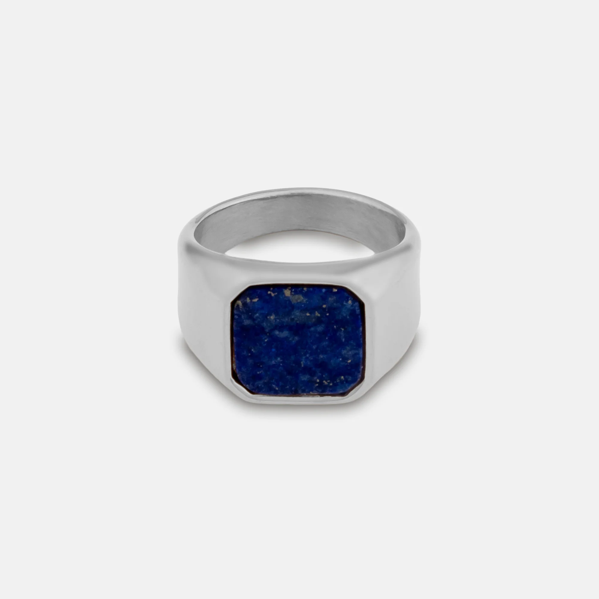 Silver Lapis Stone Signet Ring