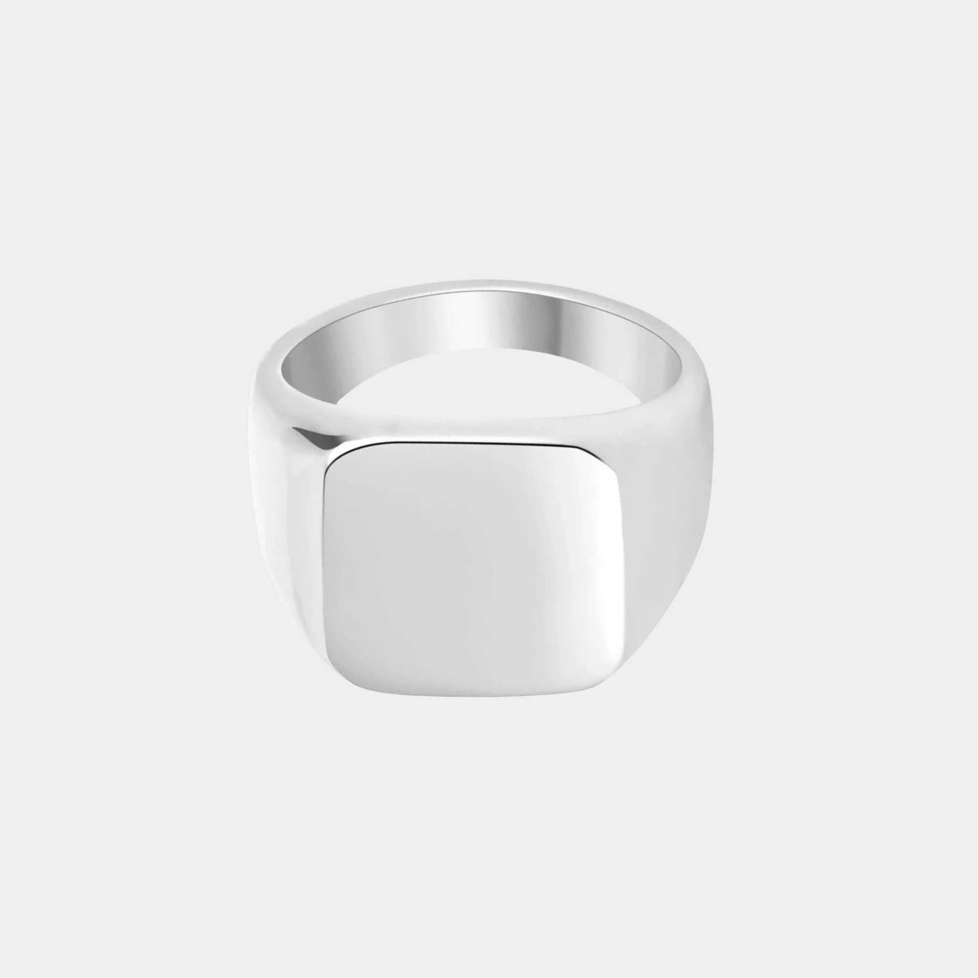 Silver Square Face Signet Ring - Image 3