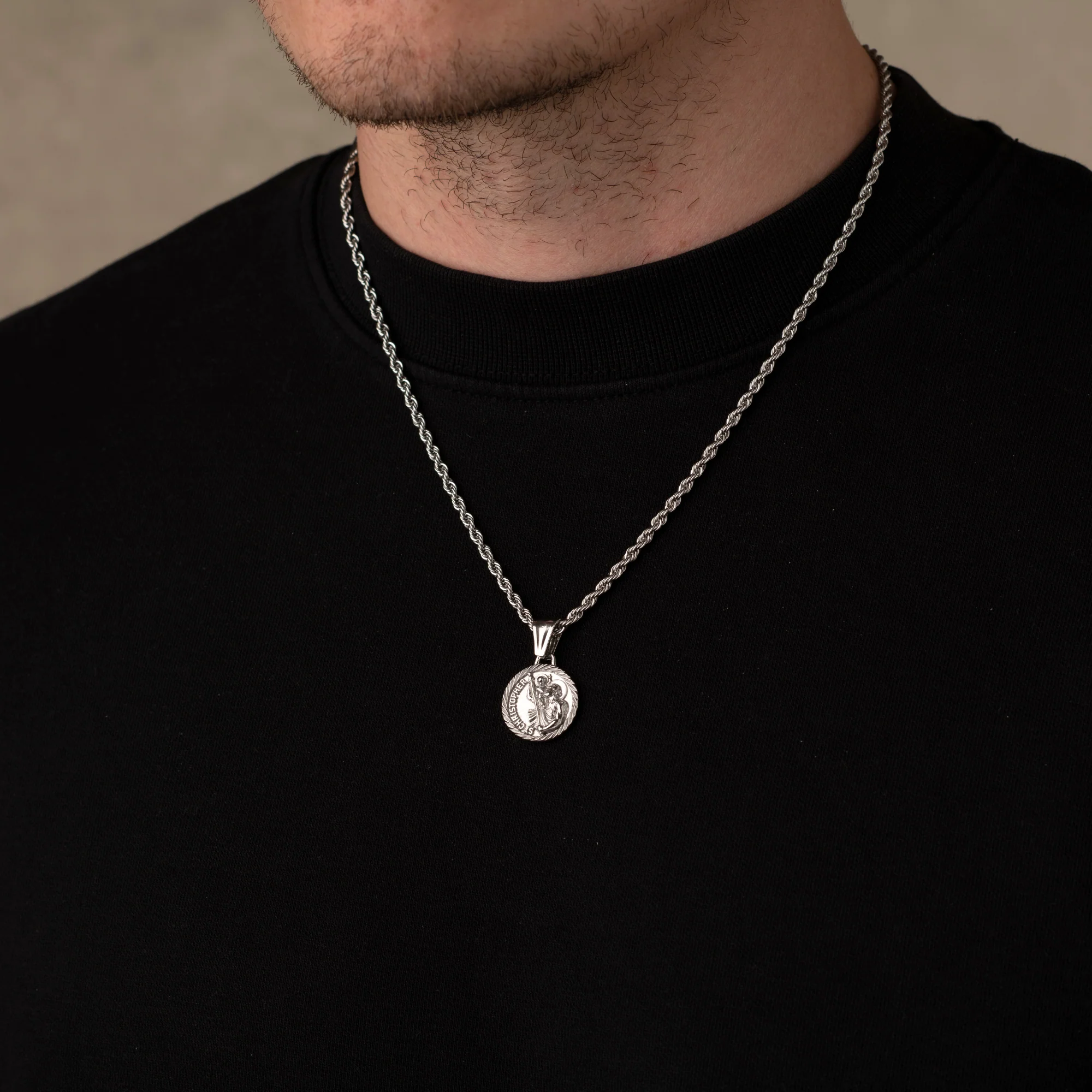 Silver St Christopher Necklace Pendant - Image 3