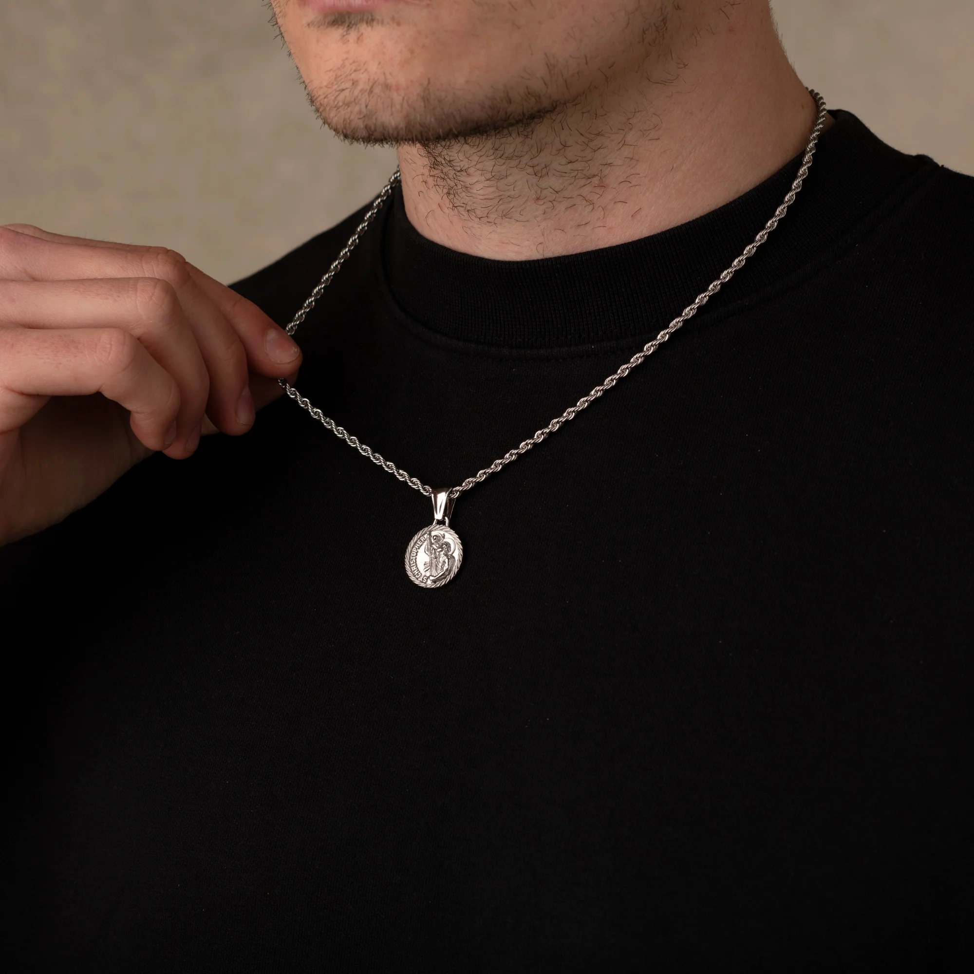 Silver St Christopher Necklace Pendant - Image 4